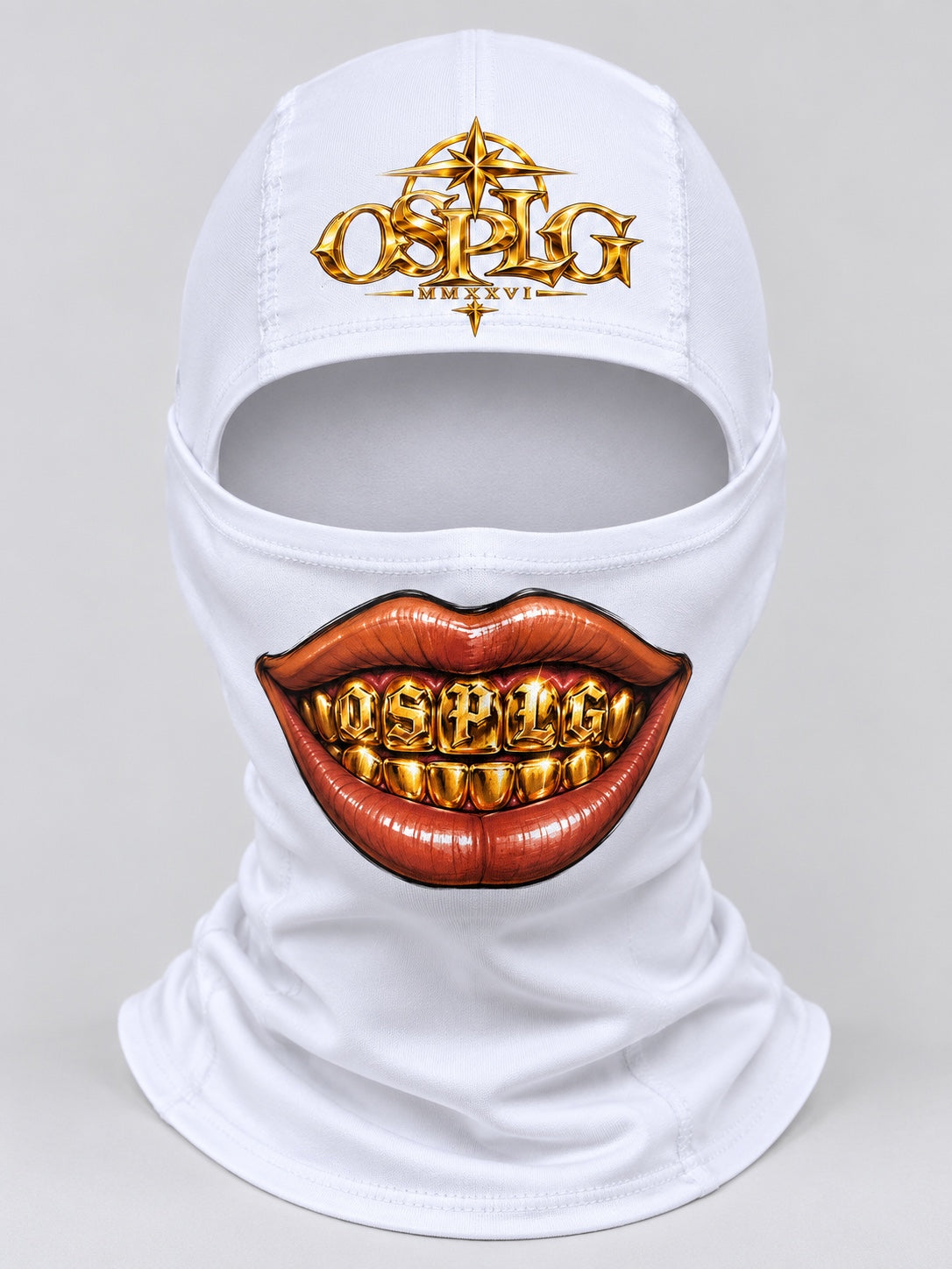 Cagoule BIG MOUTH OSPLG blanche – coloris Or avec logo doré